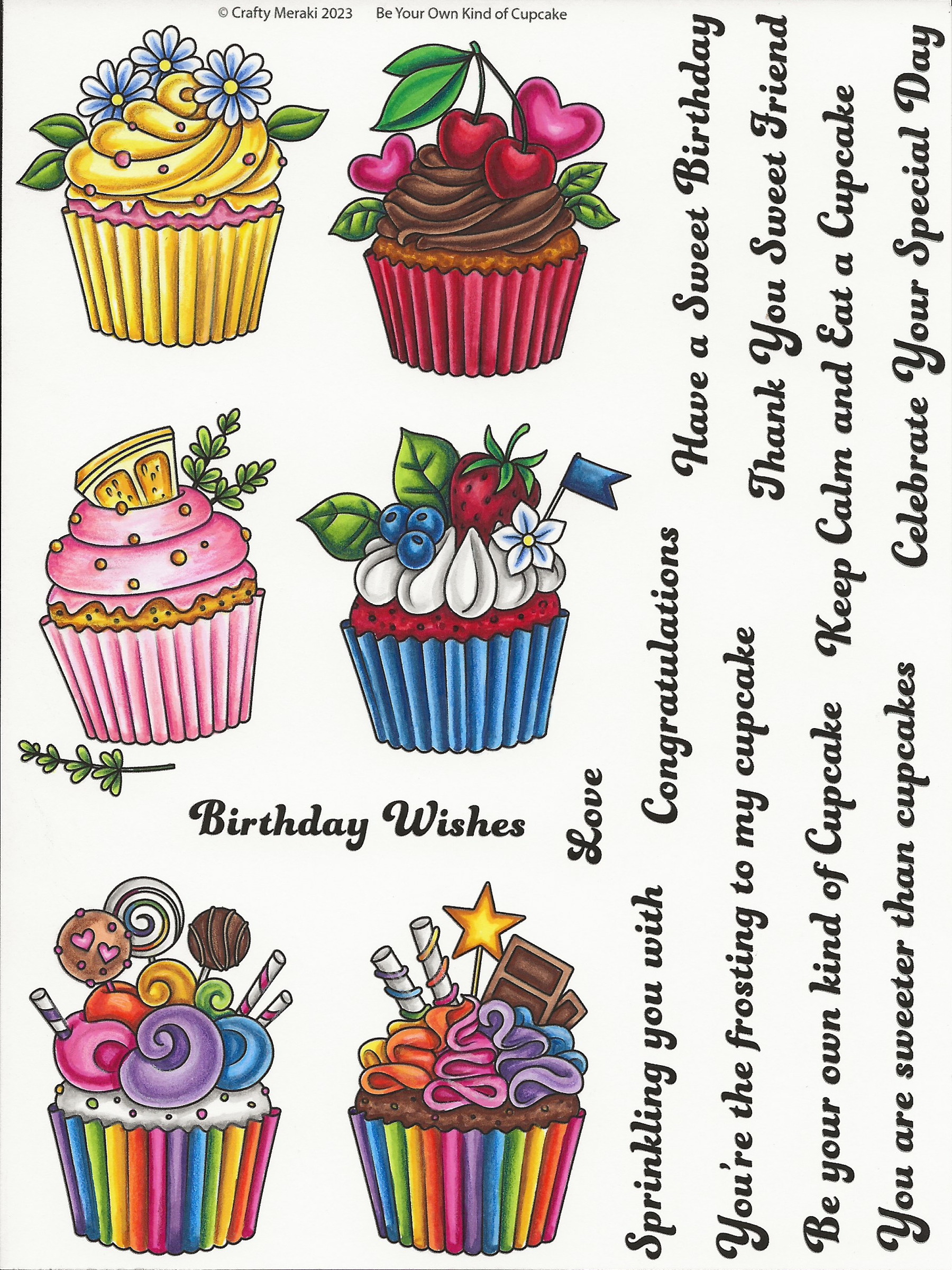 Crafty Meraki Be Your Own Kind of Cupcake Stamp set - Crafty Meraki