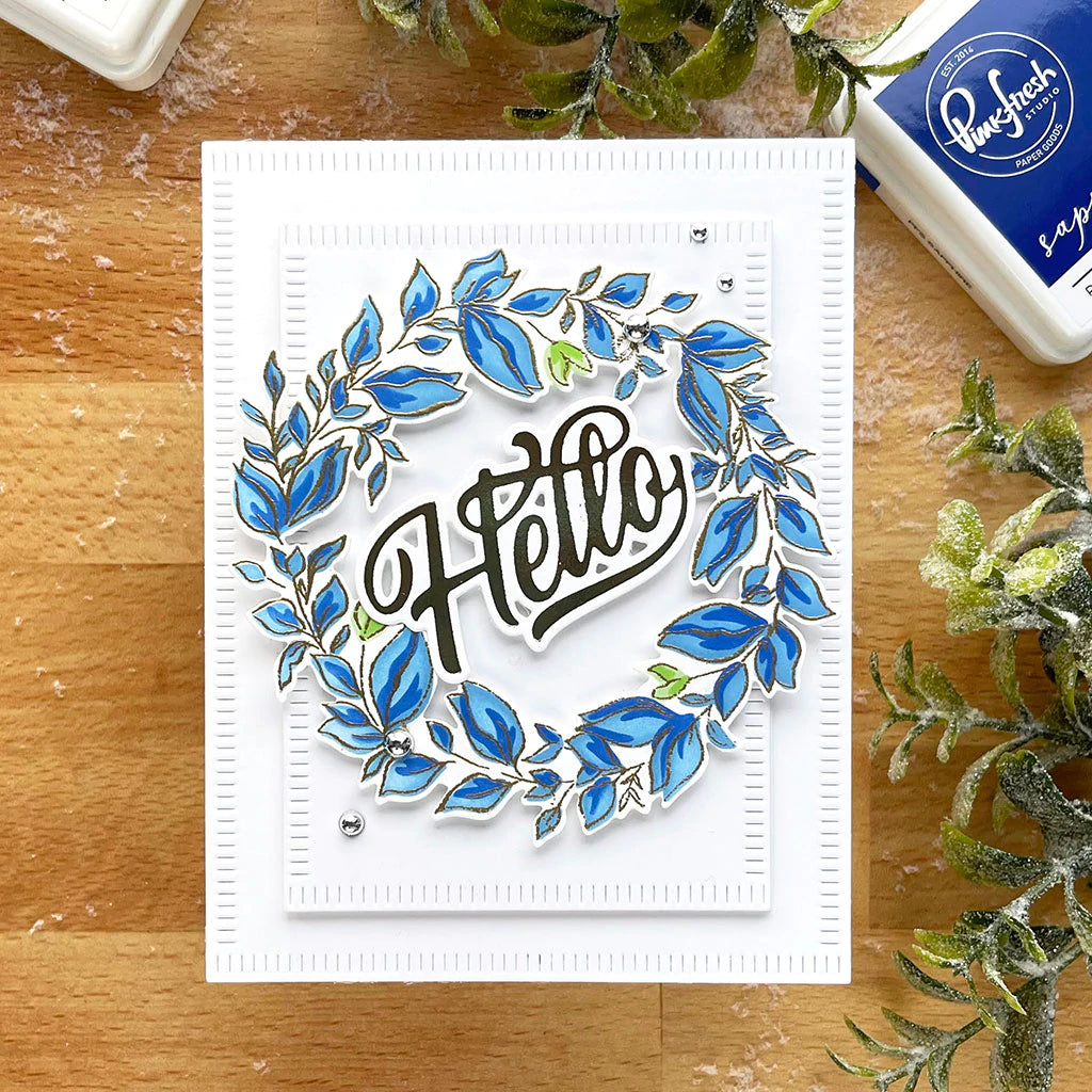 Pinkfresh Studio Indigo vines stencil - Crafty Meraki