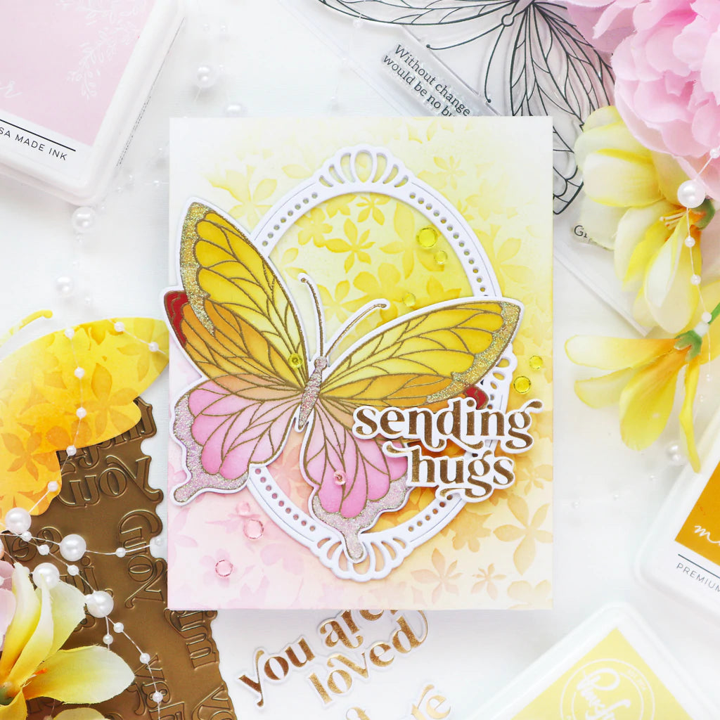 Pinkfresh Studio butterflies stencil set - Crafty Meraki