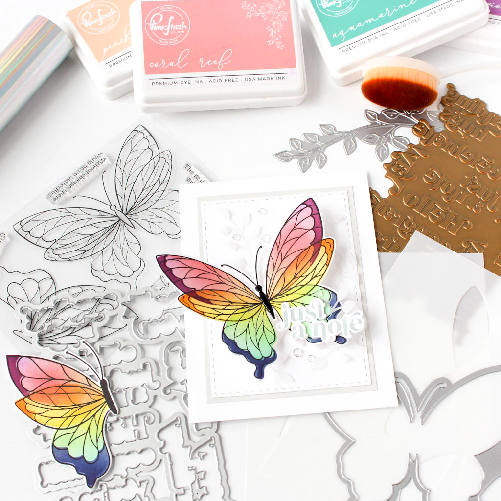 Pinkfresh Studio butterflies stencil set - Crafty Meraki