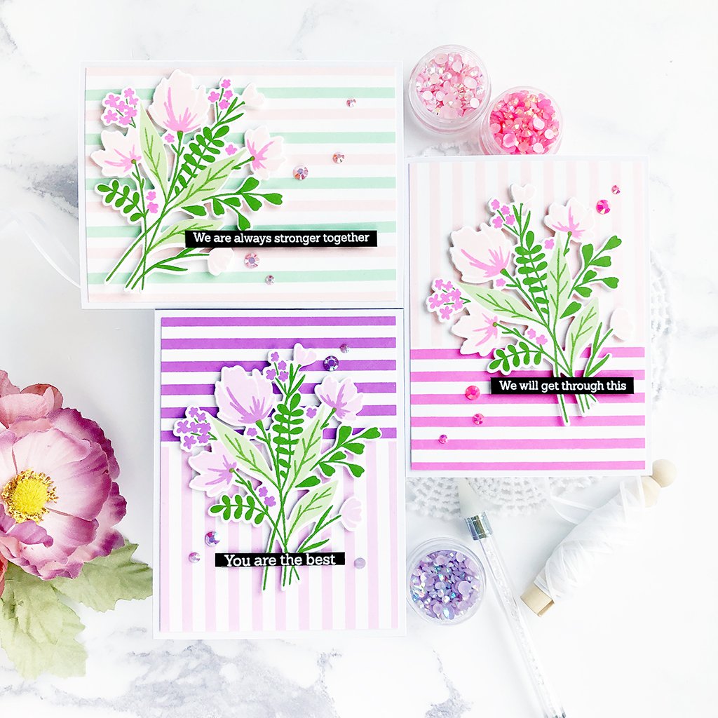 Pinkfresh Studio Pop Out Straight Stripes Cling Stamp Set - Crafty Meraki