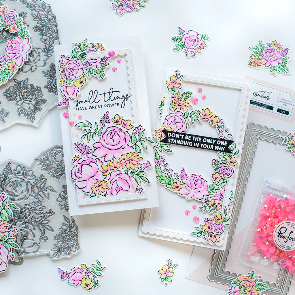 Pinkfresh Studio Painted peony stencil - Crafty Meraki