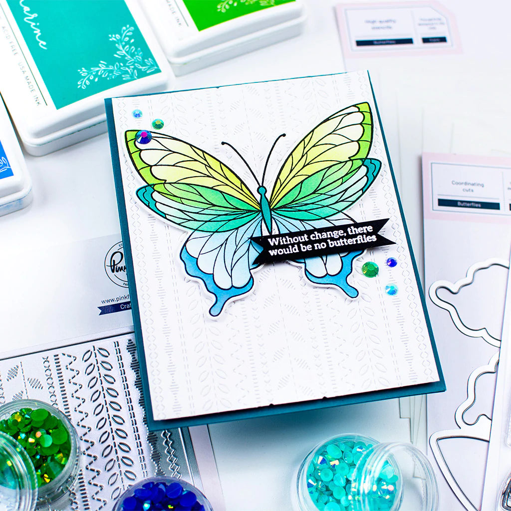 Pinkfresh Studio butterflies stencil set - Crafty Meraki
