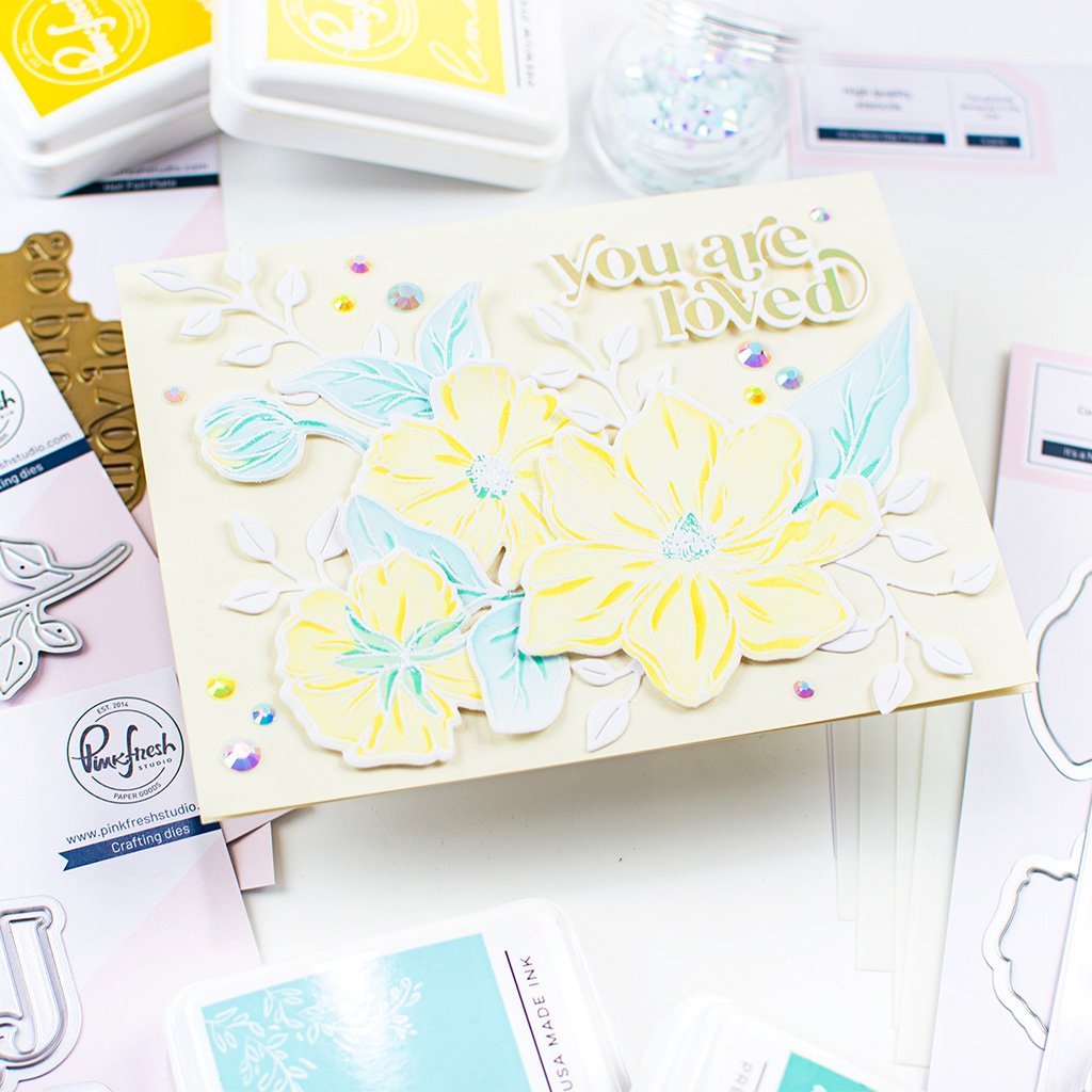 Pinkfresh Studio It's a New Day Floral layering stencil set - Crafty Meraki