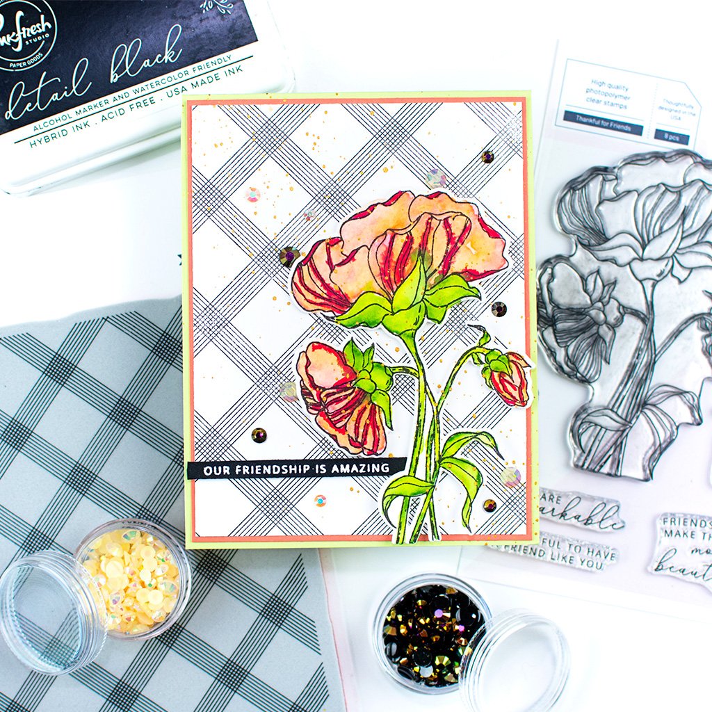 Pinkfresh Studio Cling Rubber Stamp: Diamond Tiles - Crafty Meraki