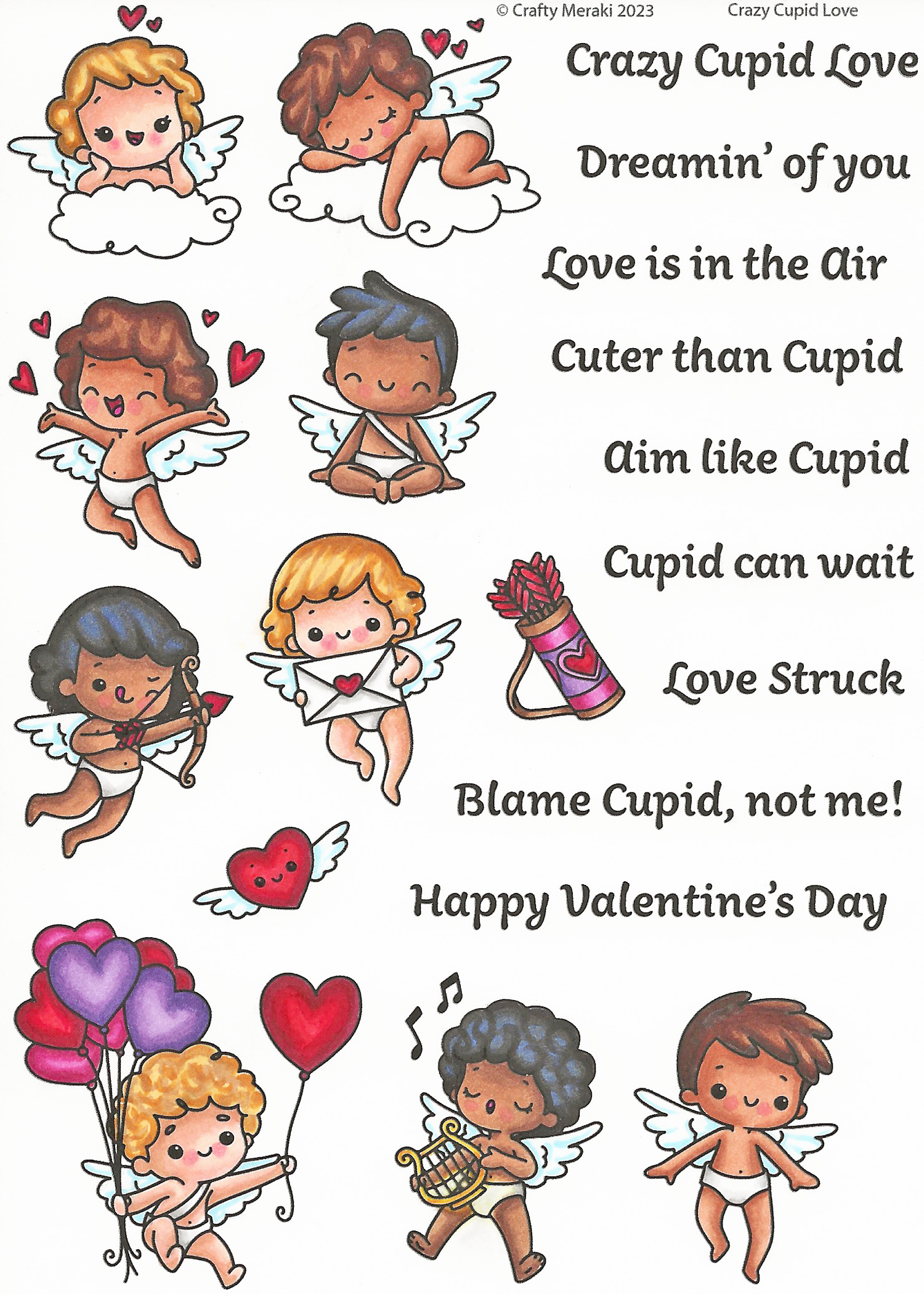 Crafty Meraki Crazy Cupid Love Stamp set - Crafty Meraki