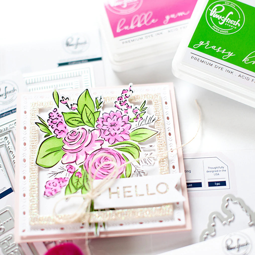 Pinkfresh Studio Joyful bouquet stencil - Crafty Meraki