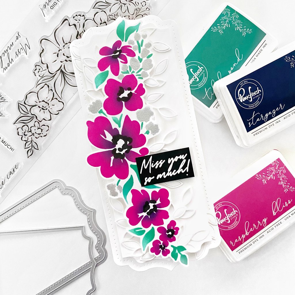 Pinkfresh Studio Floral Notes stamp set - Crafty Meraki