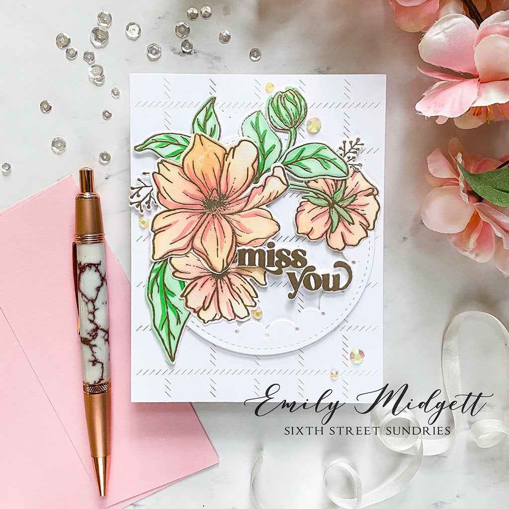 Pinkfresh Studio It's a New Day Floral layering stencil set - Crafty Meraki