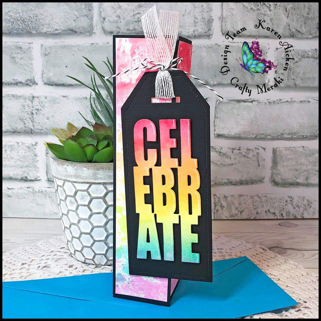 Crafty Meraki Celebrate Tag Slimline die - Crafty Meraki