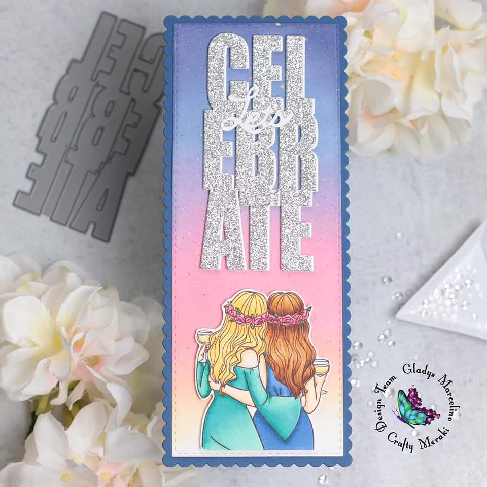 Crafty Meraki Celebrate Tag Slimline die - Crafty Meraki