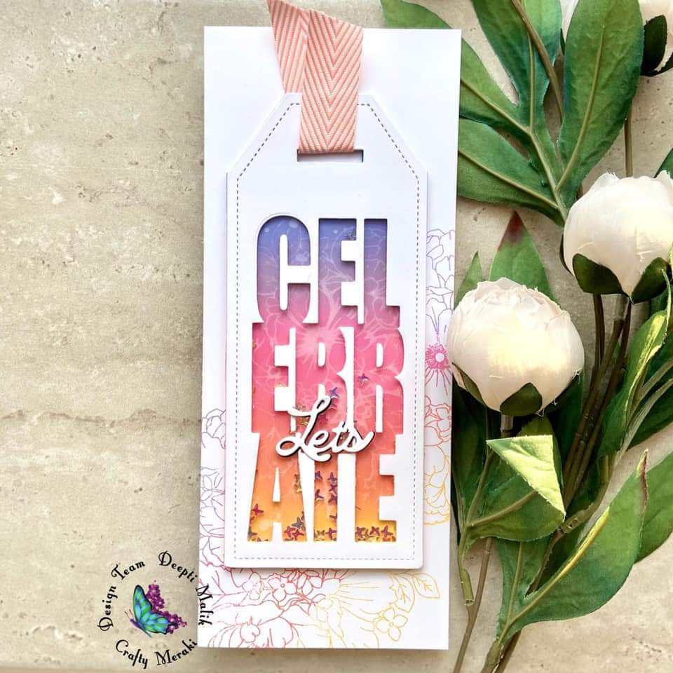 Crafty Meraki Celebrate Tag Slimline die - Crafty Meraki