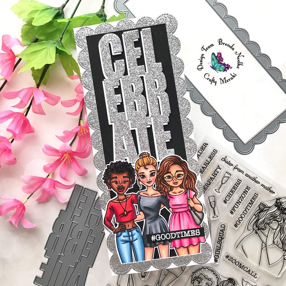 Crafty Meraki Celebrate Tag Slimline die - Crafty Meraki