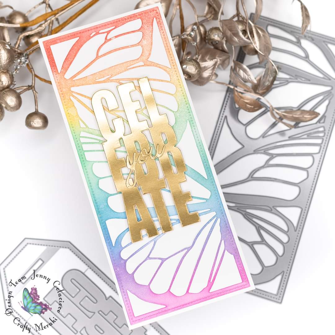 Crafty Meraki Celebrate Tag Slimline die - Crafty Meraki