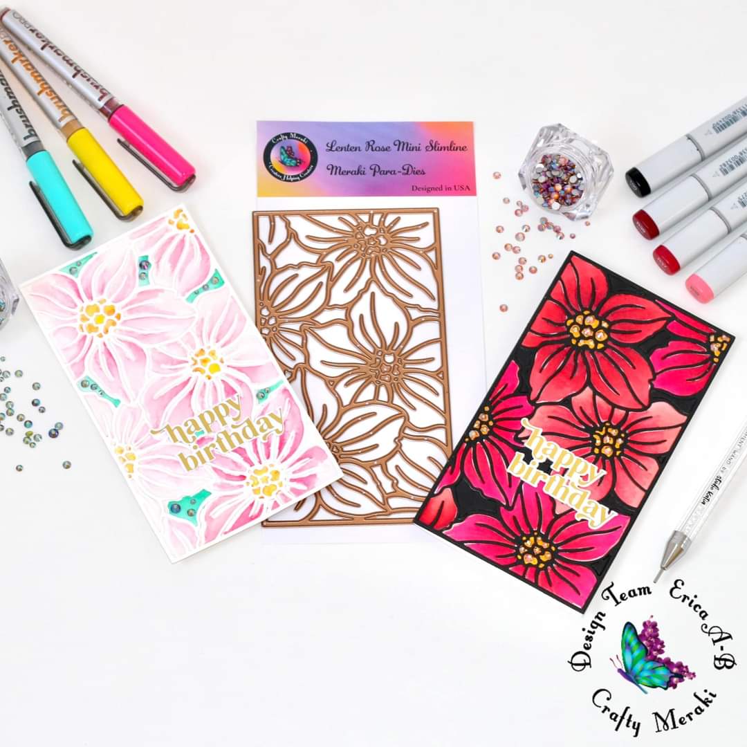 Crafty Meraki Lenten Rose Mini Slimline Para-Dies - Crafty Meraki