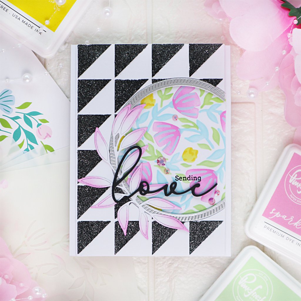 Pinkfresh Studio Floral Print Circle Layered Stencil set - Crafty Meraki