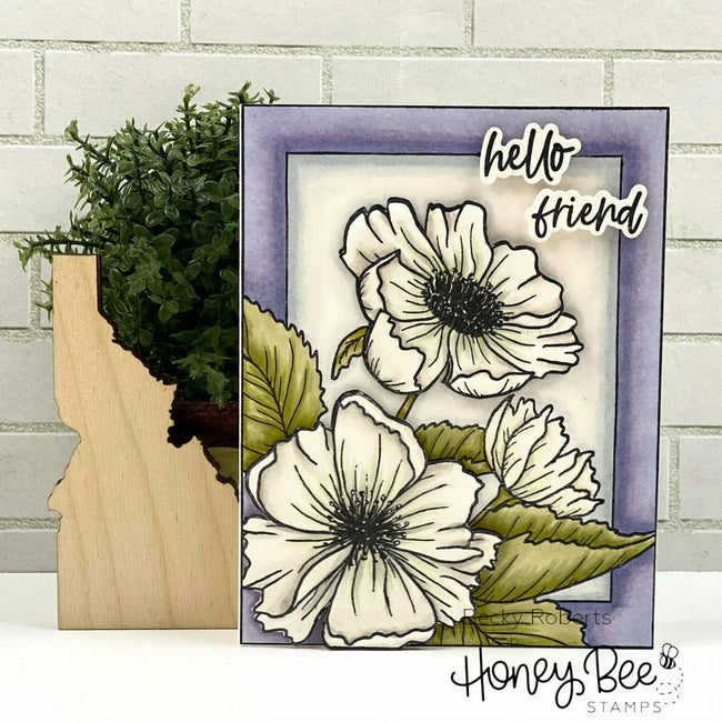 Honey Bee Stamps Framed: Anemones 6x6 Stamp Set