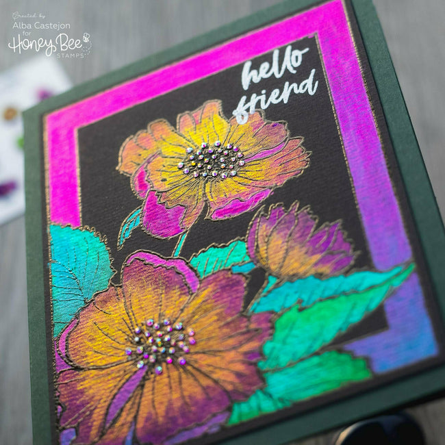 Honey Bee Stamps Framed: Anemones 6x6 Stamp Set