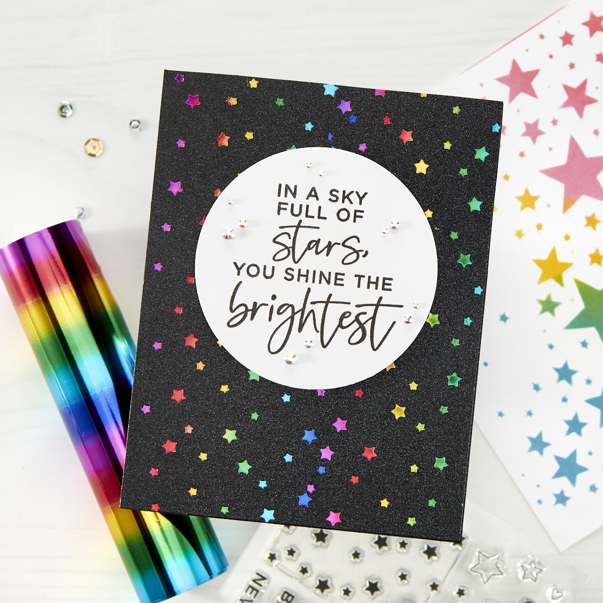 Spellbinders Glimmer Hot Foil Roll - Mini Rainbow Stripe - Crafty Meraki