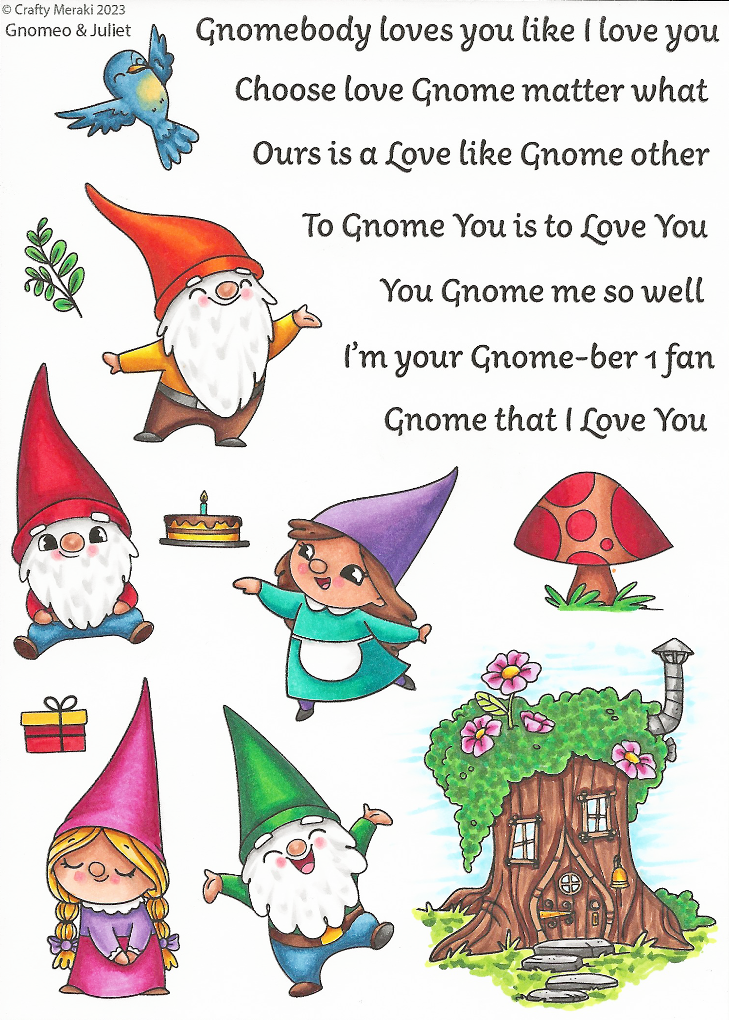 Crafty Meraki Gnomeo & Juliet Stamp set - Crafty Meraki