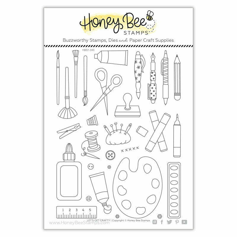 Honey Bee Stamps Let's Get Crafty - 6x8 Stamp Set - Crafty Meraki