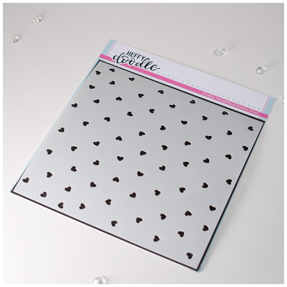 Heffy Doodle Confetti Hearts Stencil - Crafty Meraki