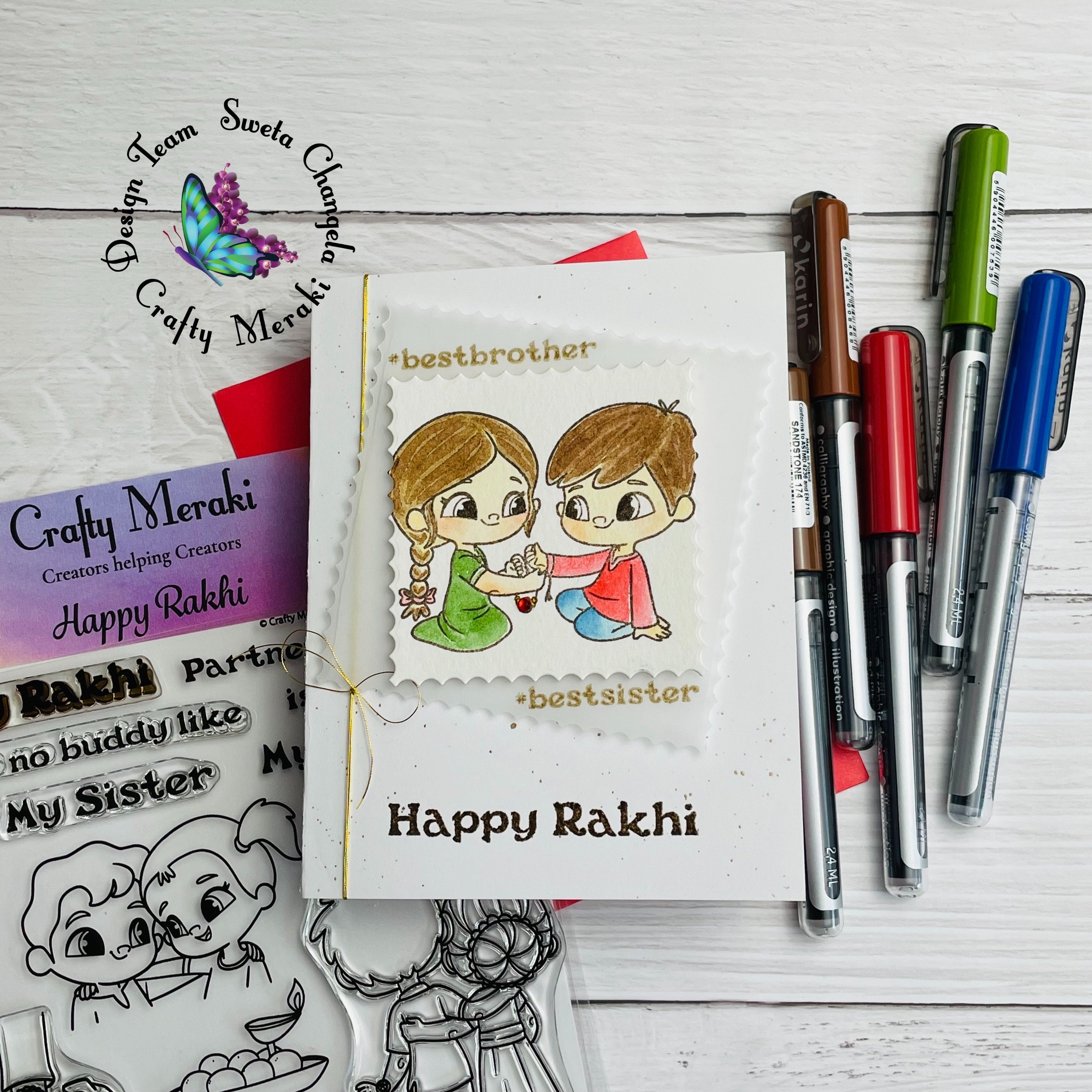 Crafty Meraki Happy Rakhi stamp set - Crafty Meraki
