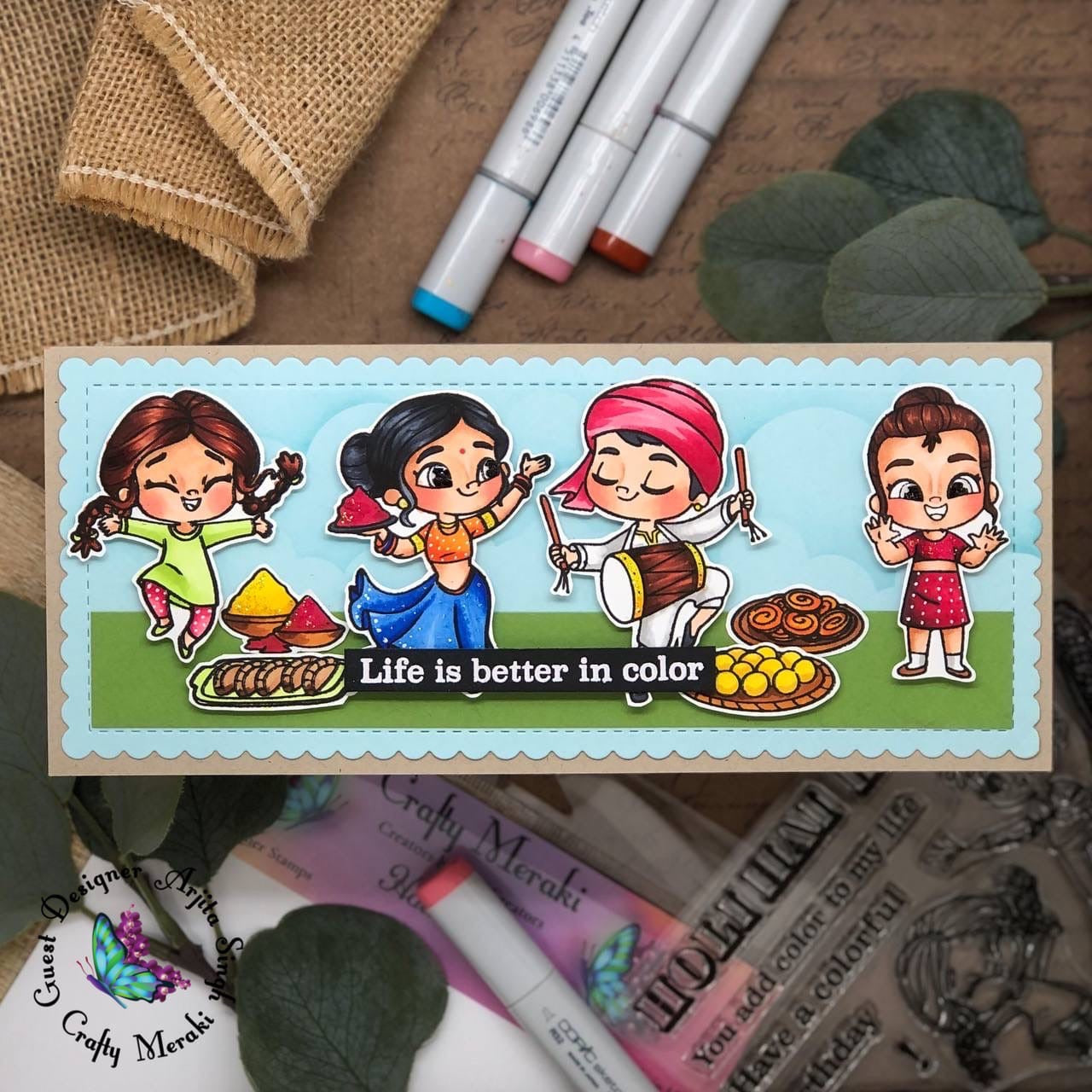 Crafty Meraki Holi Hai Matching dies - Crafty Meraki