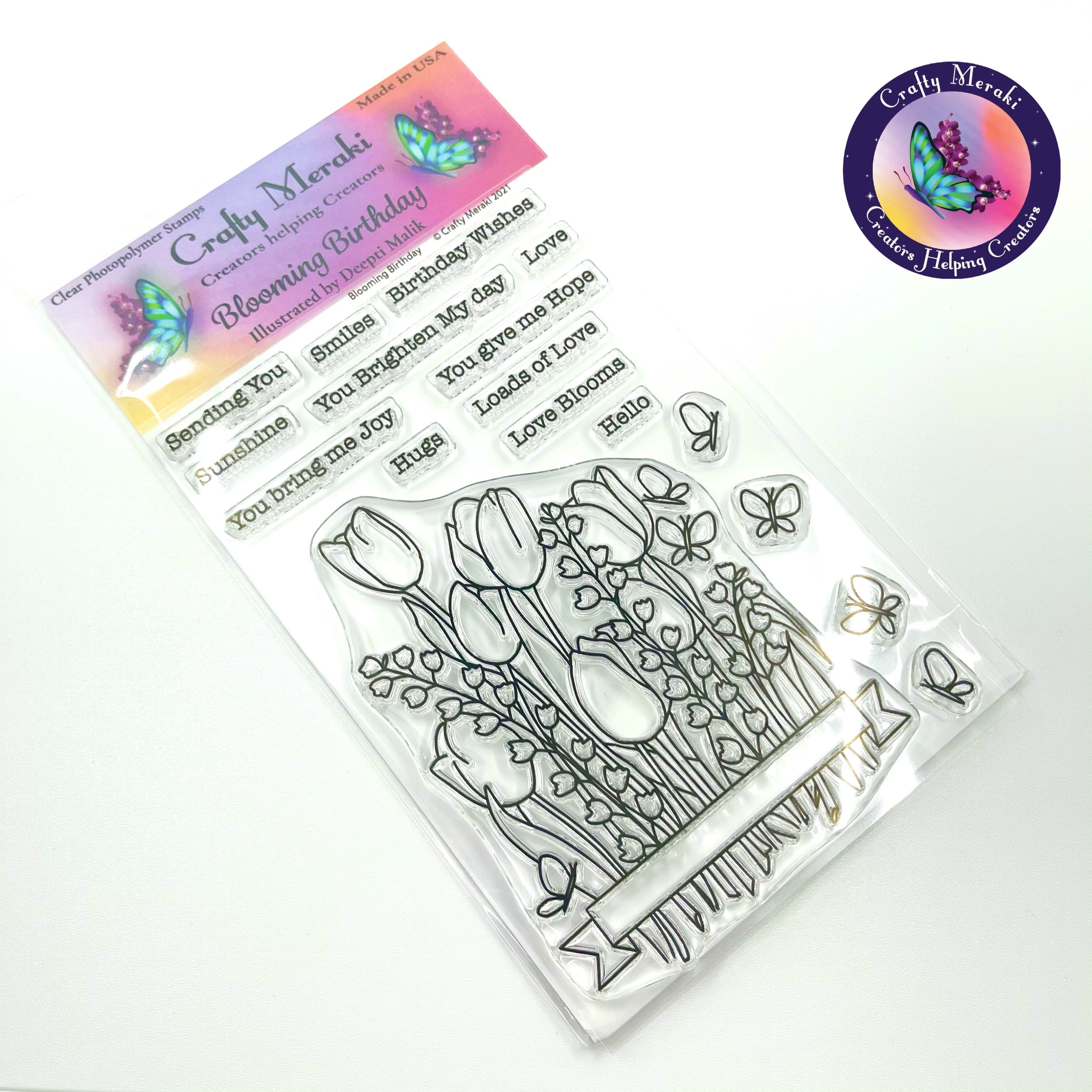 Crafty Meraki Blooming Birthday Stamp set - Crafty Meraki