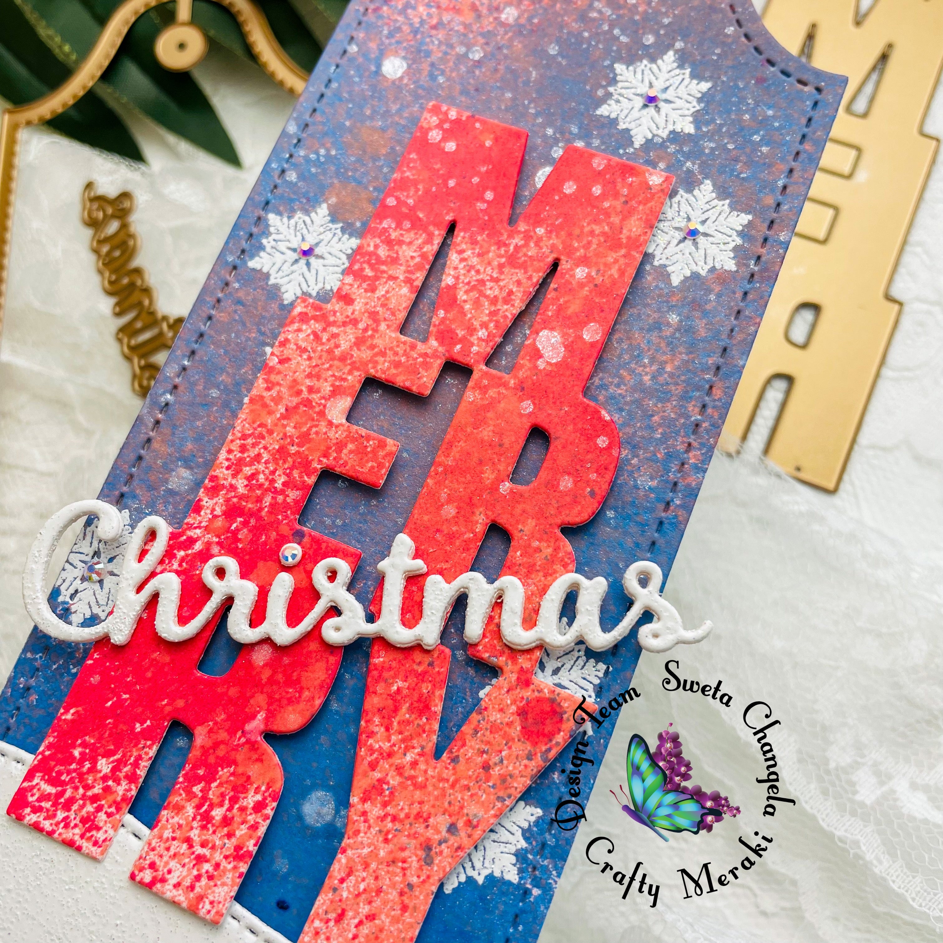 Crafty Meraki Merry Slimline Tag die - Crafty Meraki