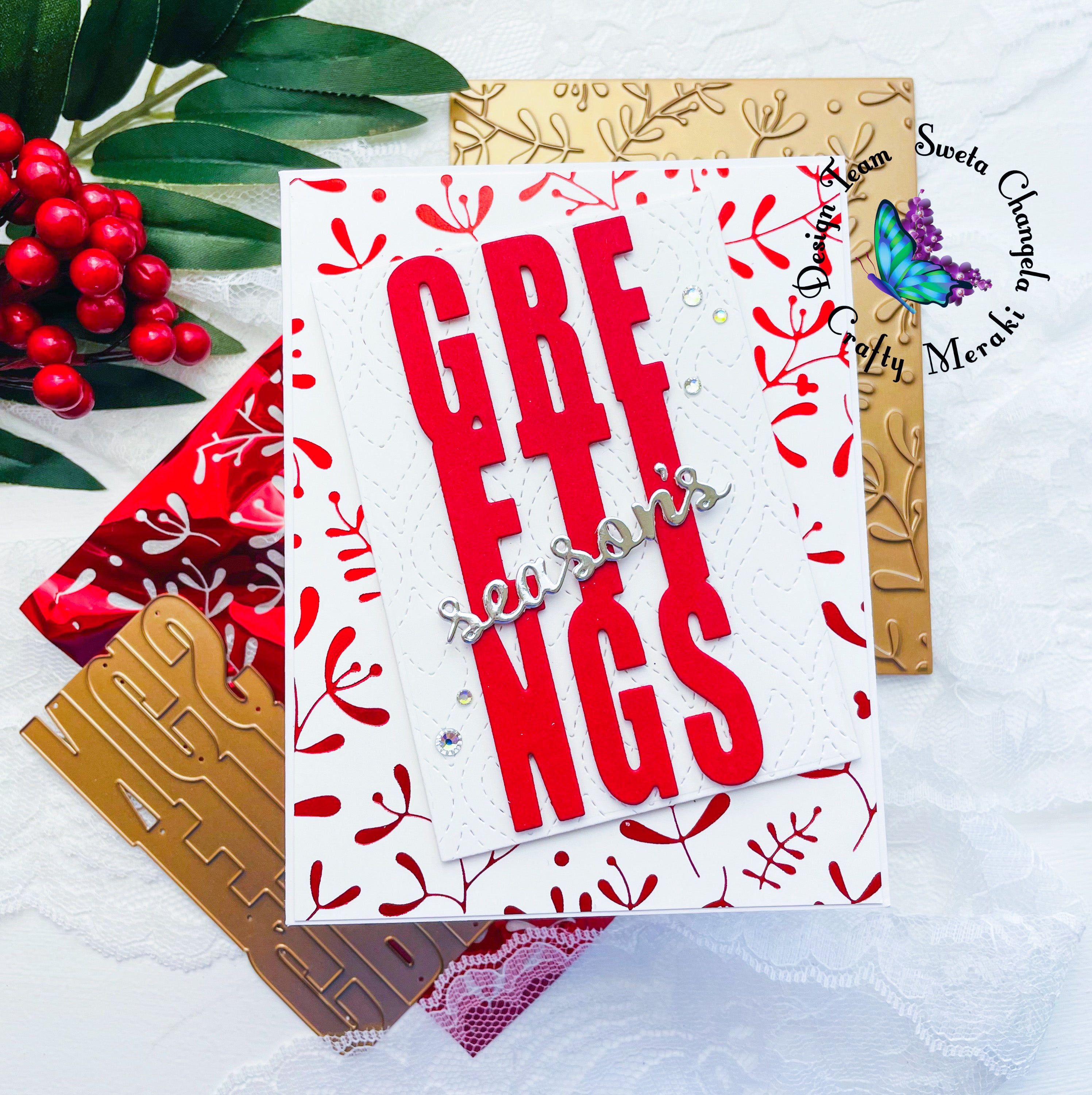 Crafty Meraki Greetings Slimline Tag die - Crafty Meraki