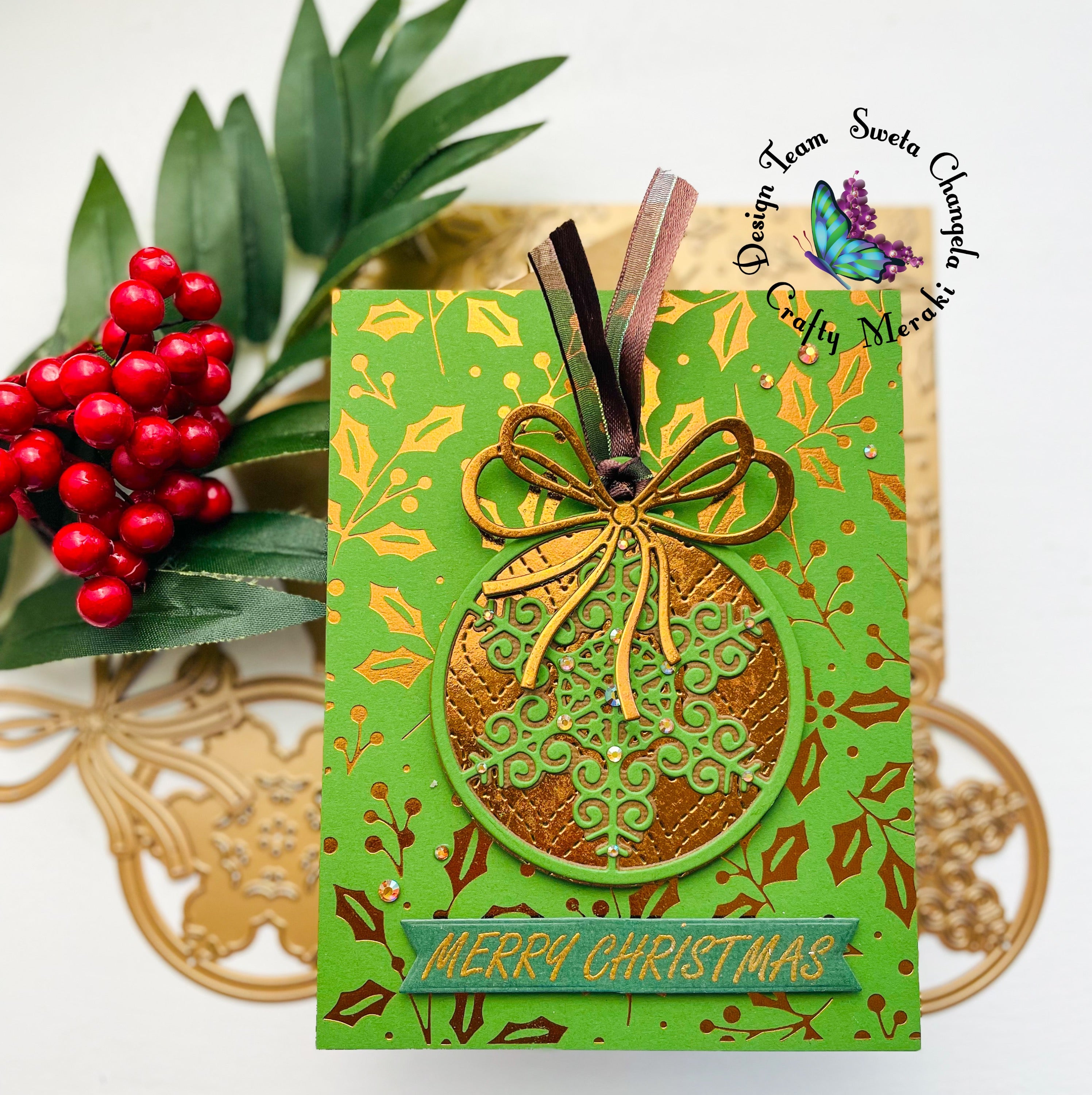 Crafty Meraki Jolly Holly Hot Foil plate - Crafty Meraki