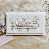 pinkfresh studio Slim Leafy Squares Stencil - Crafty Meraki