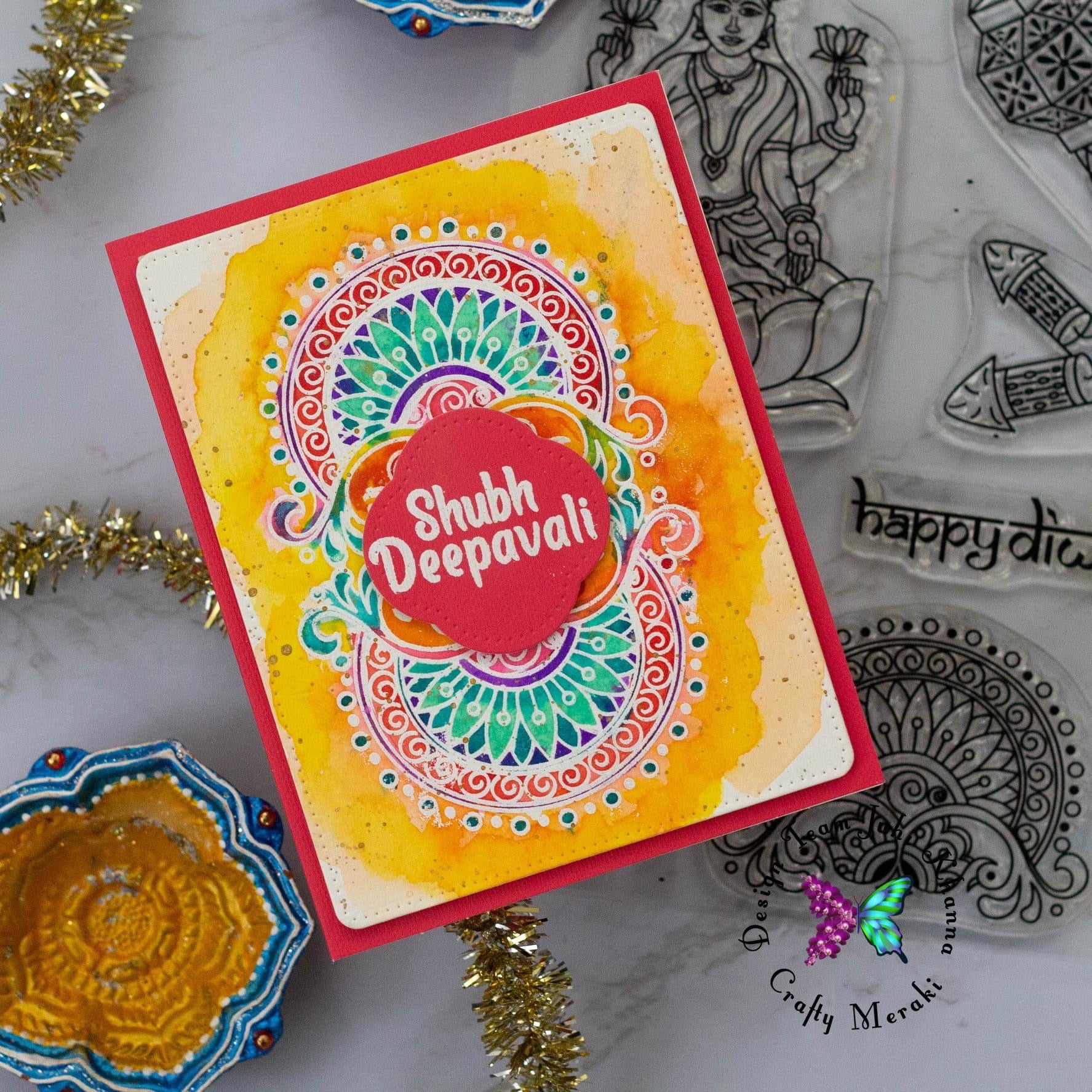 Crafty Meraki Happy Diwali Clear stamp set - Crafty Meraki