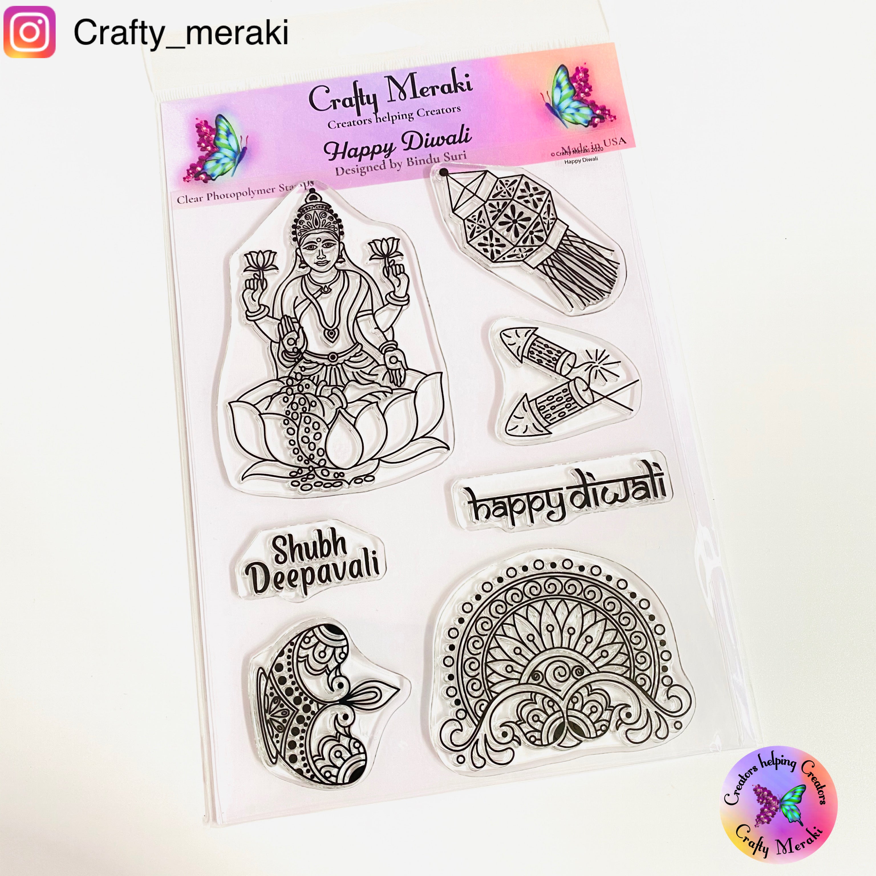 Crafty Meraki Happy Diwali Clear stamp set - Crafty Meraki