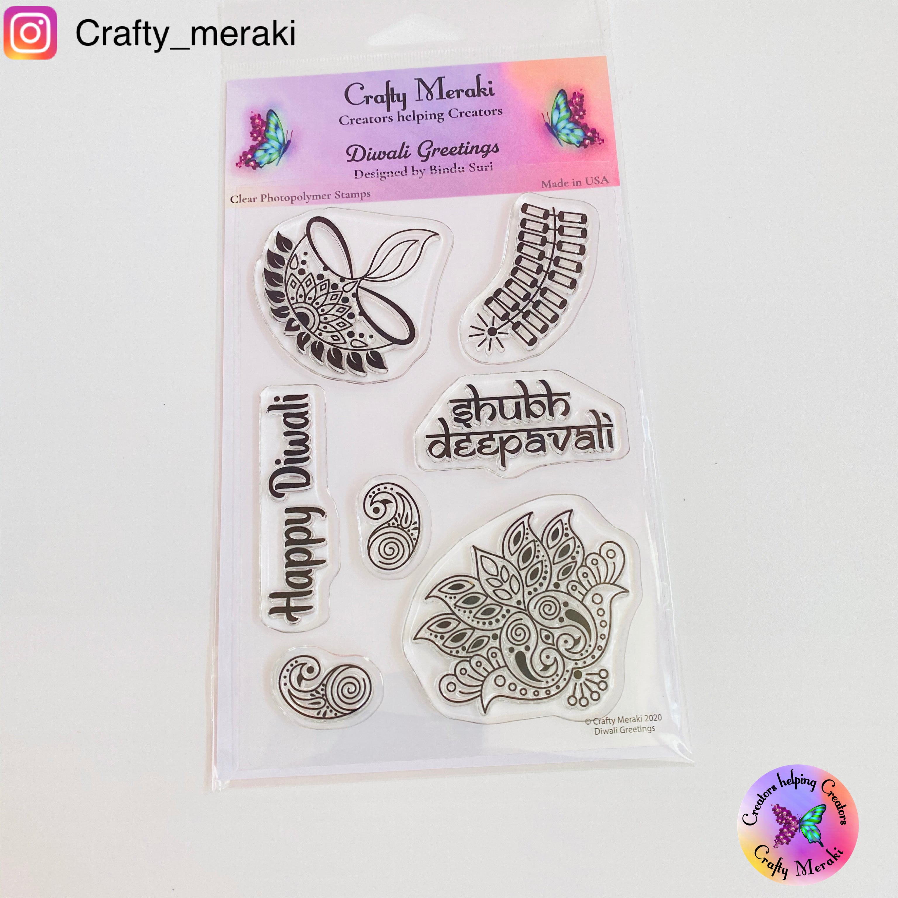Crafty Meraki Diwali Greetings Clear stamp set - Crafty Meraki