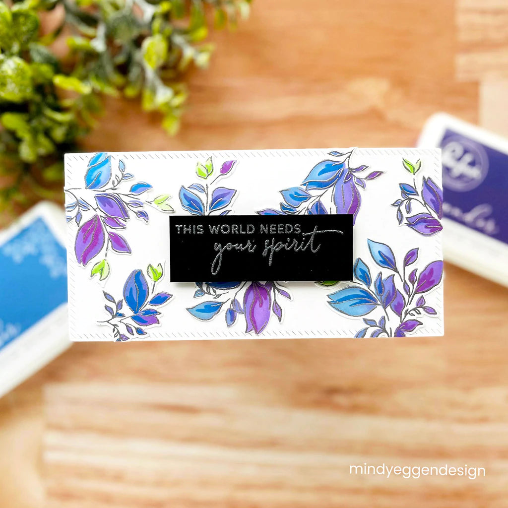 Pinkfresh Studio Indigo vines stencil - Crafty Meraki
