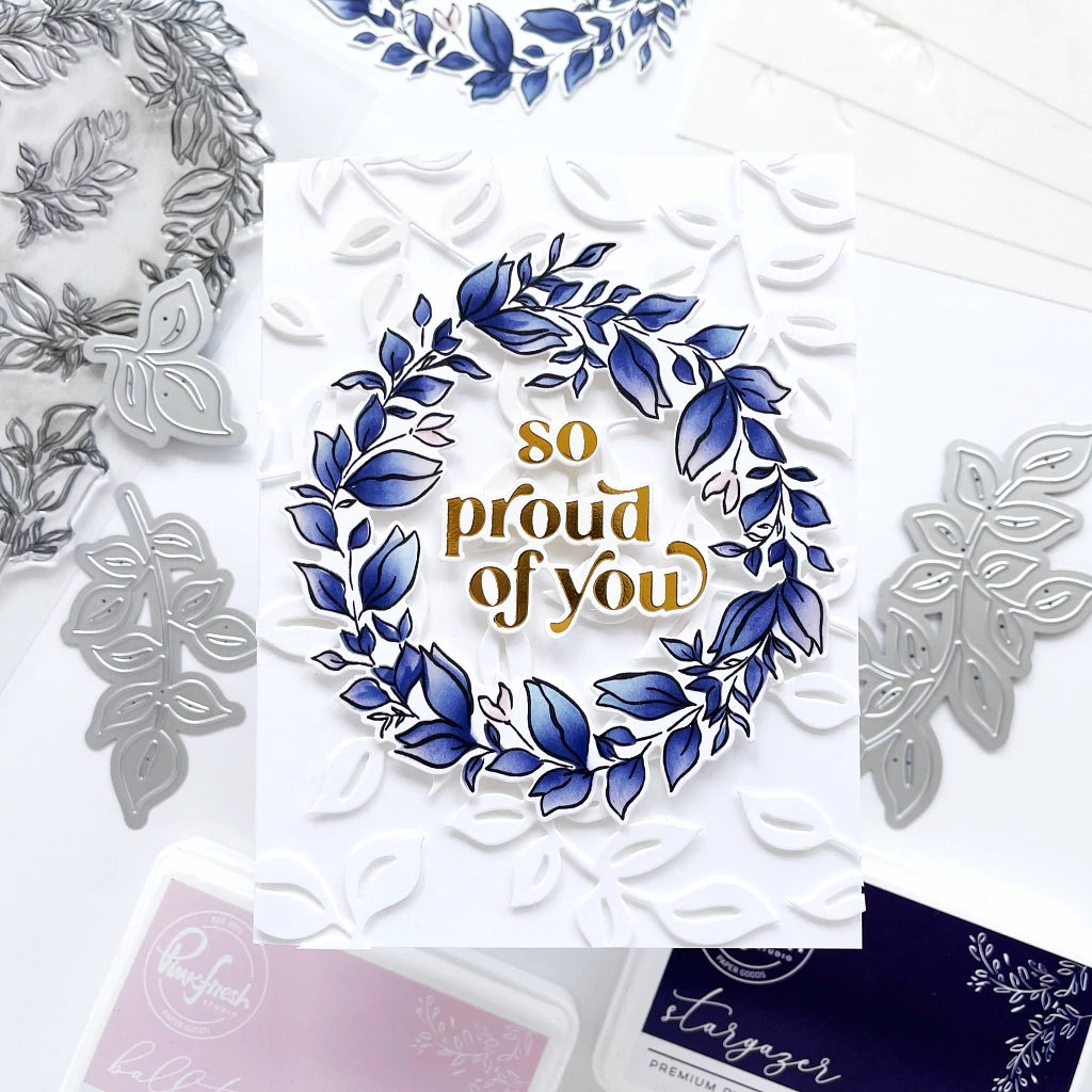 Pinkfresh Studio Indigo vines stencil - Crafty Meraki