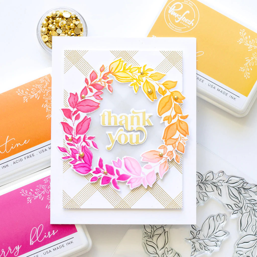 Pinkfresh Studio Indigo vines stencil - Crafty Meraki