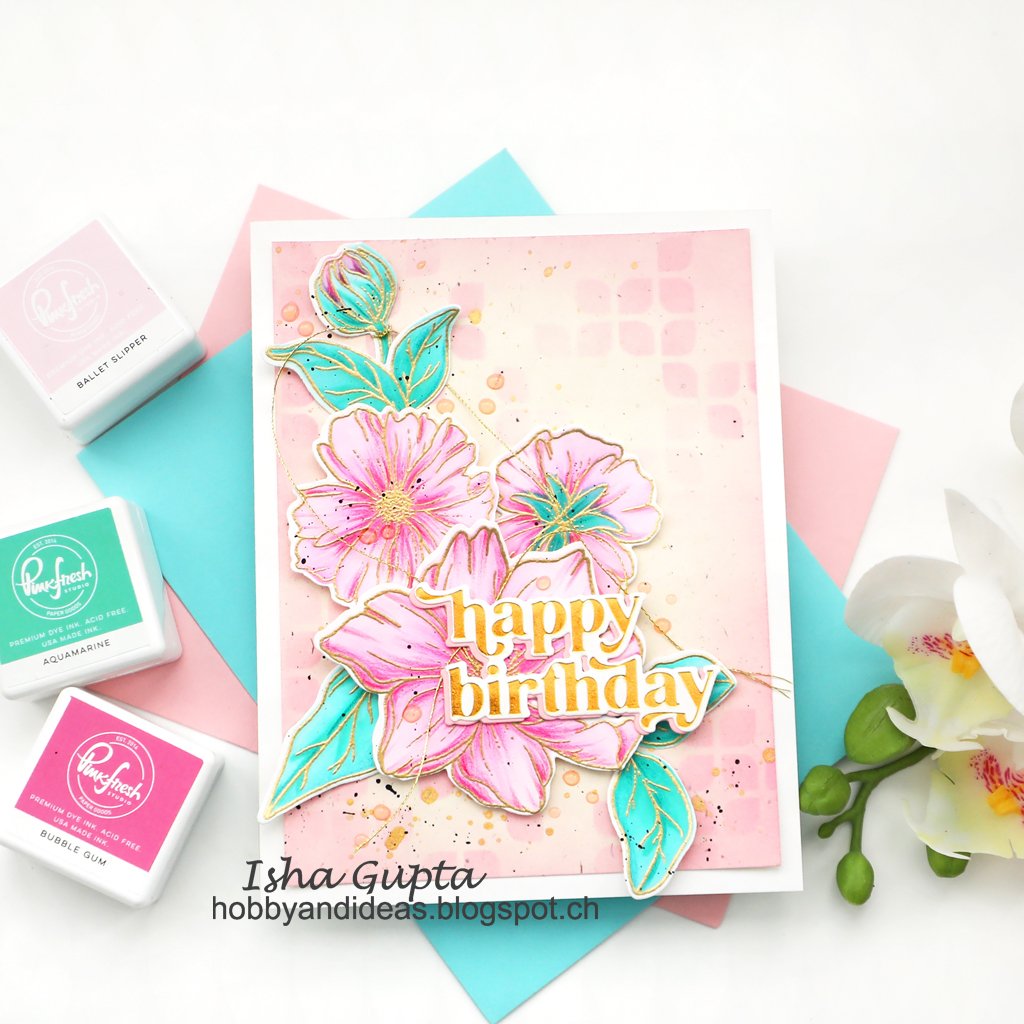 Pinkfresh Studio It's a New Day Floral layering stencil set - Crafty Meraki