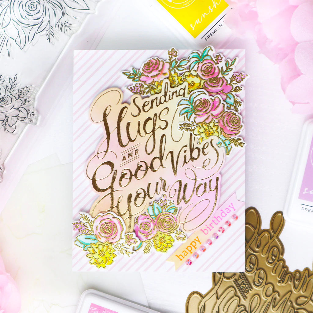 Pinkfresh Studio Joyful bouquet stencil - Crafty Meraki