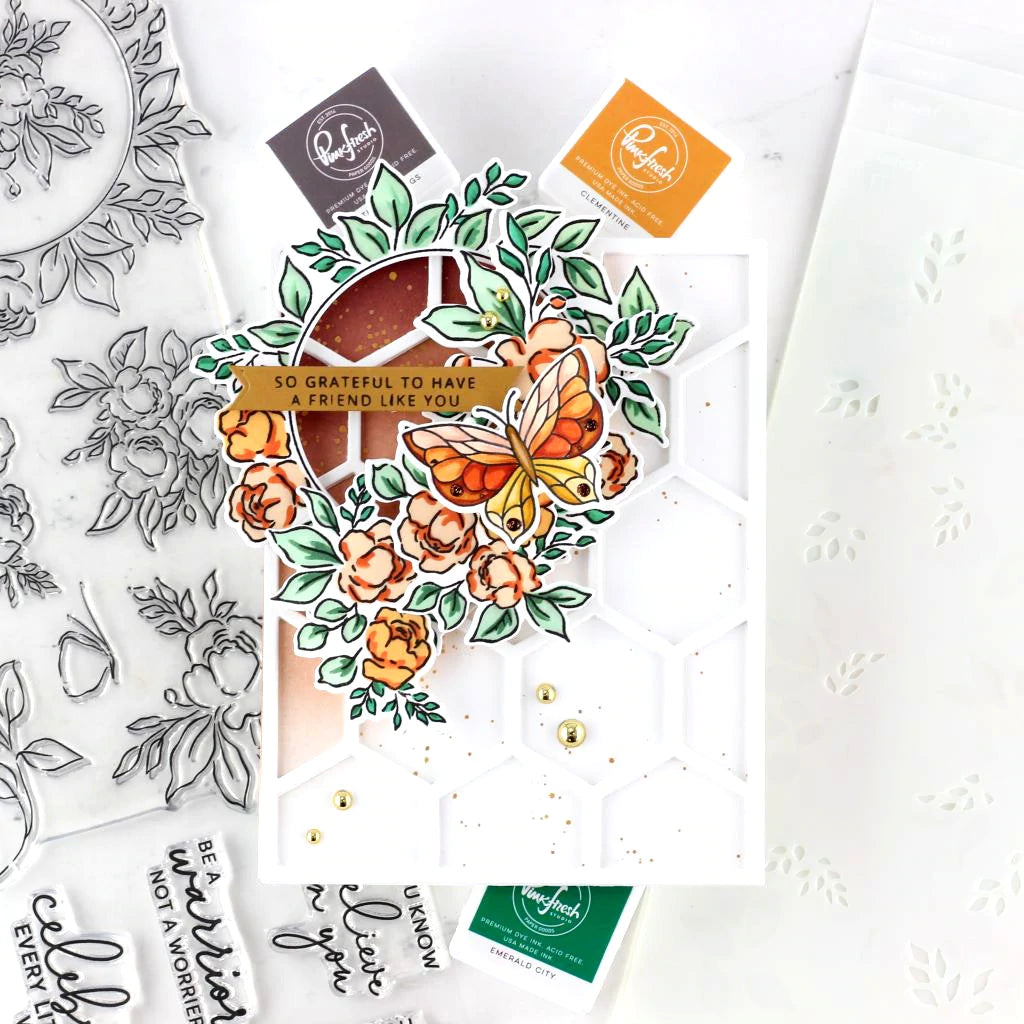 Pinkfresh Studio English garden stencil - Crafty Meraki