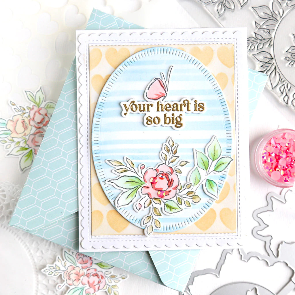 Pinkfresh Studio English garden stencil - Crafty Meraki