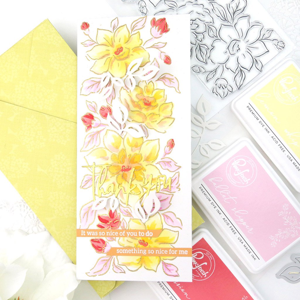 Pinkfresh Studio Heartfelt Thanks layering stencil set - Crafty Meraki