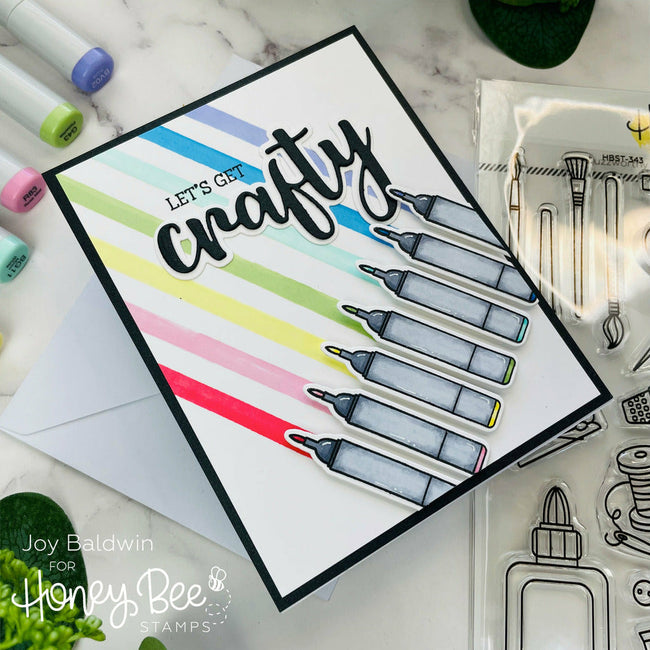 Honey Bee Stamps Let's Get Crafty - 6x8 Stamp Set - Crafty Meraki