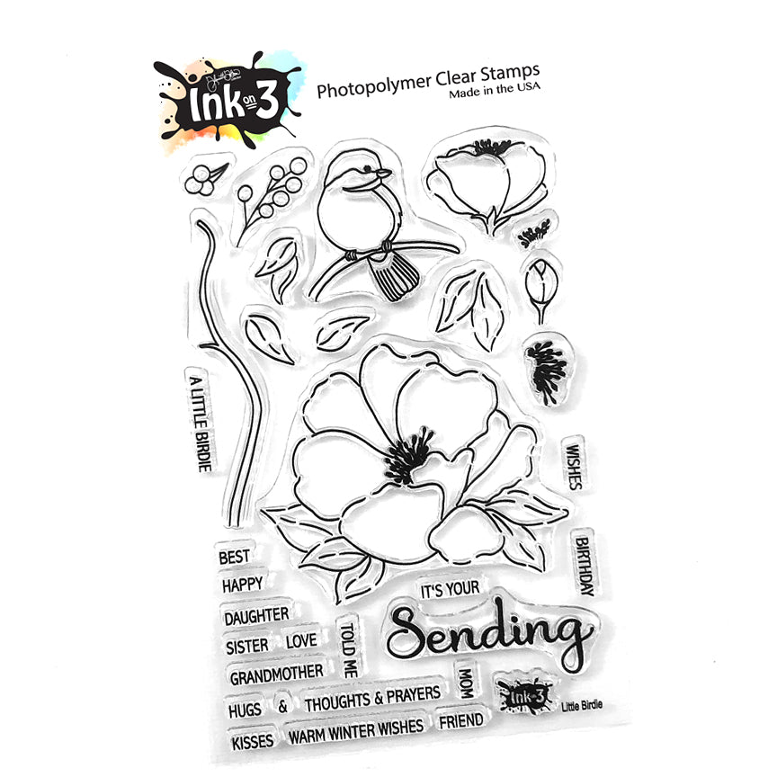 Inkon Little Birdie 4x6 Clear Stamp Set - Crafty Meraki