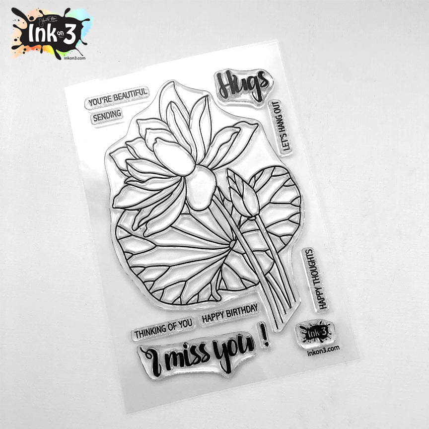 Inkon Lotus 4x6 Clear Stamp Set - Crafty Meraki