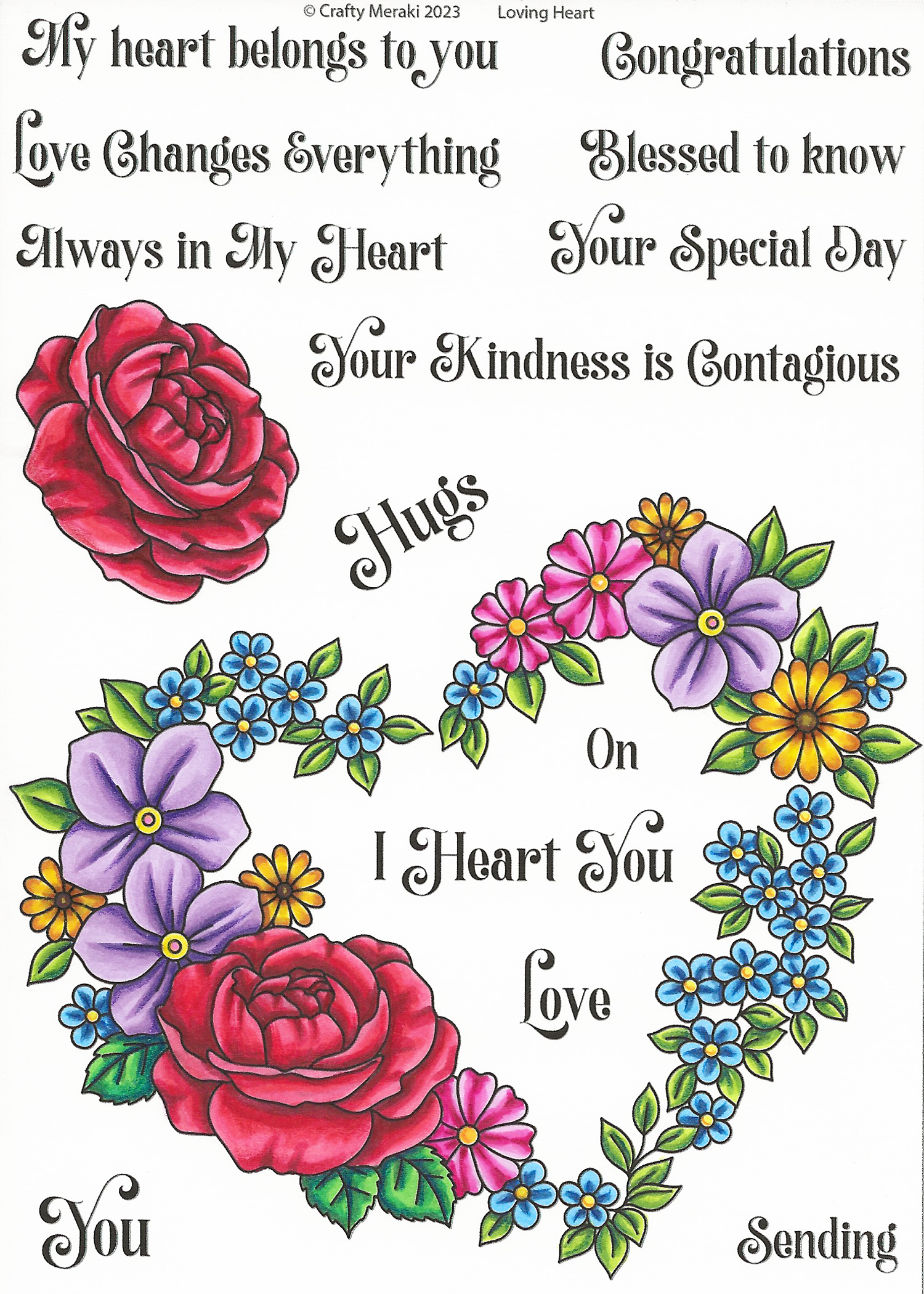 Crafty Meraki Loving Heart Stamp set - Crafty Meraki