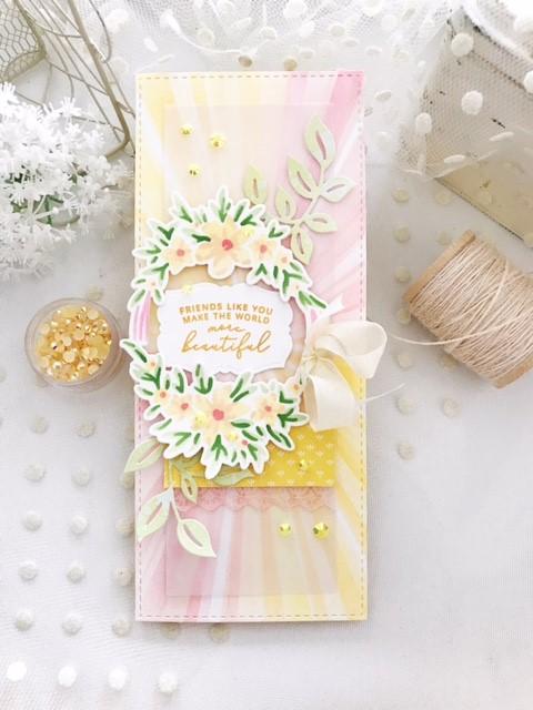 Pinkfresh Studio Rustic Floral Wreath layering Stencil set - Crafty Meraki