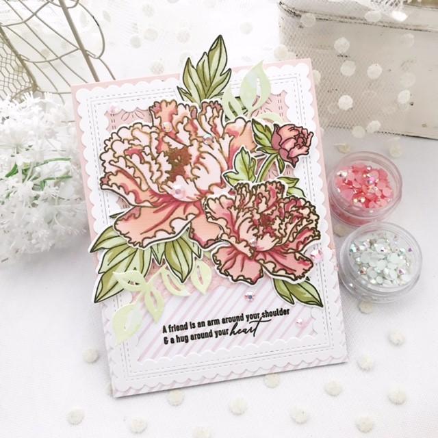 Pinkfresh Studio Friendship Blooms layering Stencil set - Crafty Meraki